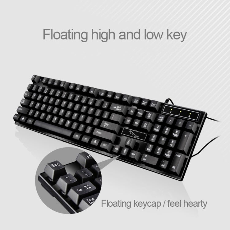 Chasing Leopard Q17 104 Keys USB Wired Suspension Gaming Office Keyboard + Wired Symmetrical Mouse Set, Keyboard Cable Length: 1.4m, Mouse Cable Length: 1.3m