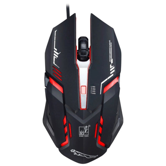 Chasing Leopard V17 USB 2400DPI Four-speed Adjustable Line Pattern Wired Optical Gaming Mouse with LED Breathing Light, Length: 1.45m My Store