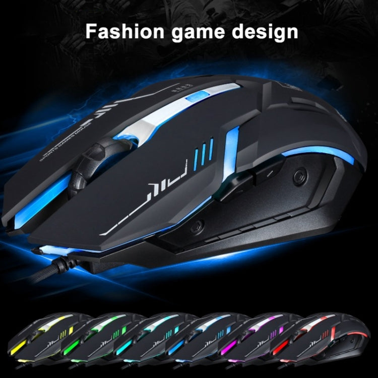 Chasing Leopard V17 USB 2400DPI Four-speed Adjustable Line Pattern Wired Optical Gaming Mouse with LED Breathing Light, Length: 1.45m My Store