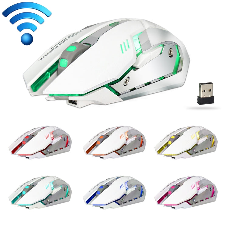 ZERODATE X70 2.4GHz Wireless 6-Keys 2400 DPI Adjustable Ergonomics Optical Gaming Mouse with Breathing Light My Store