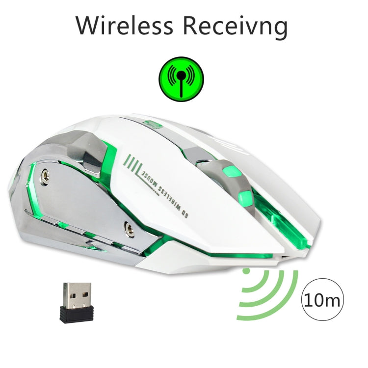 ZERODATE X70 2.4GHz Wireless 6-Keys 2400 DPI Adjustable Ergonomics Optical Gaming Mouse with Breathing Light