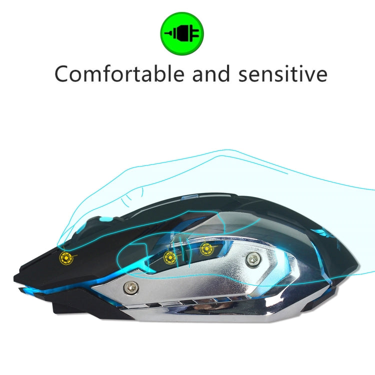 ZERODATE X70 2.4GHz Wireless 6-Keys 2400 DPI Adjustable Ergonomics Optical Gaming Mouse with Breathing Light My Store