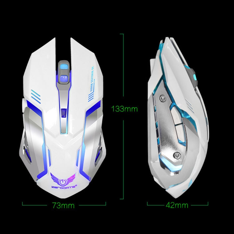 ZERODATE X70 2.4GHz Wireless 6-Keys 2400 DPI Adjustable Ergonomics Optical Gaming Mouse with Breathing Light