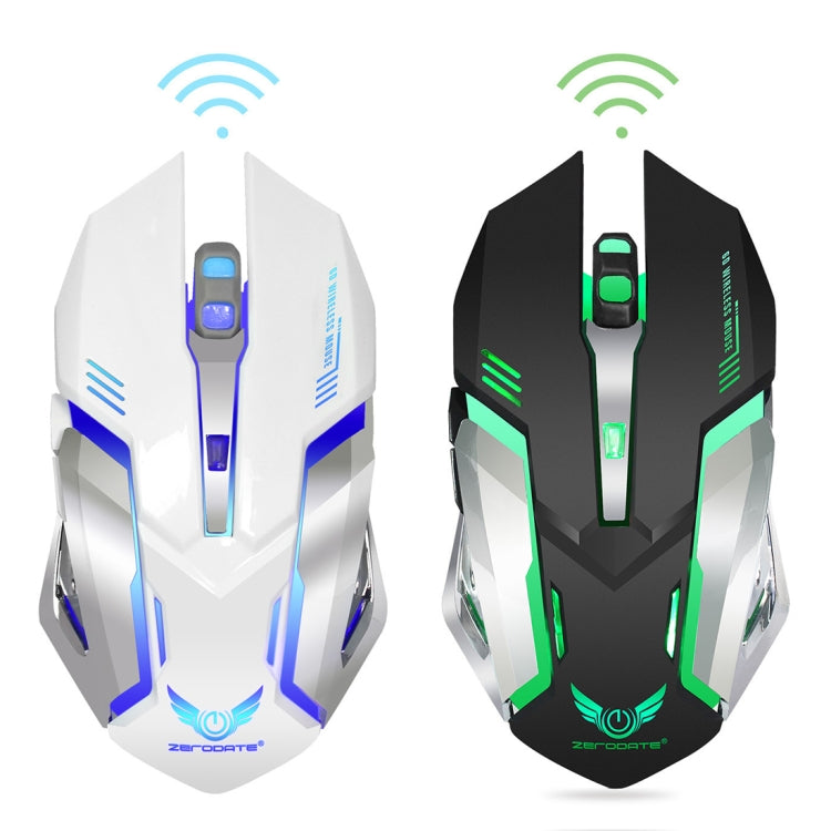 ZERODATE X70 2.4GHz Wireless 6-Keys 2400 DPI Adjustable Ergonomics Optical Gaming Mouse with Breathing Light My Store