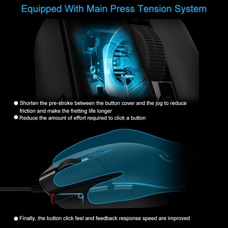 Logitech G102 6-keys RGB Glowing 6000DPI Five-speed Adjustable Wired Optical Gaming Mouse, Length: 2m My Store