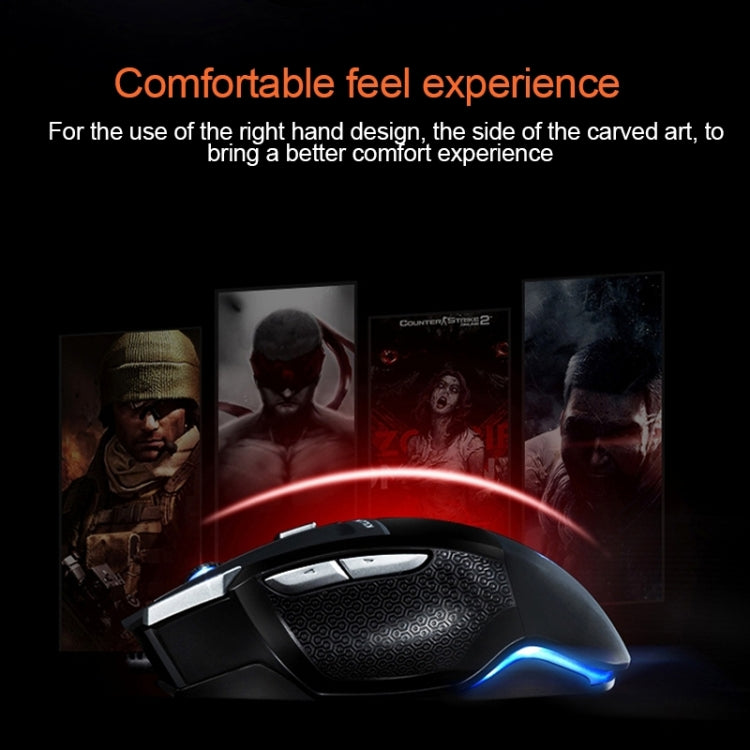 AULA Series SoulKiller II Colourful Light 7D Optical Competitive USB Wired Game Mouse, Maximum Resolution of 3500 DPI