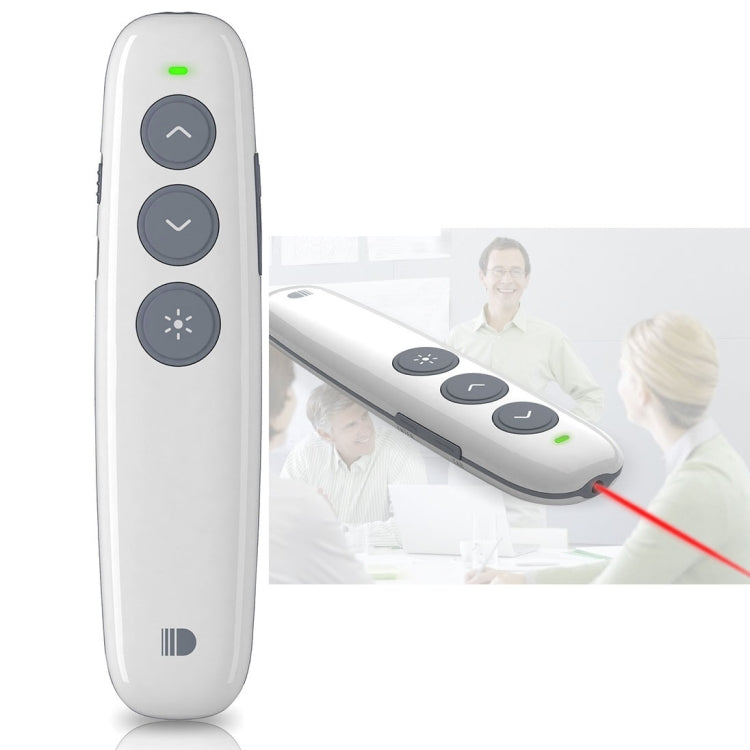 Doosl DSIT007 2.4GHz Rechargeable Powerpoint Presentation Wireless Cliker Remote Control Pen, Control Distance: 100m(White) My Store