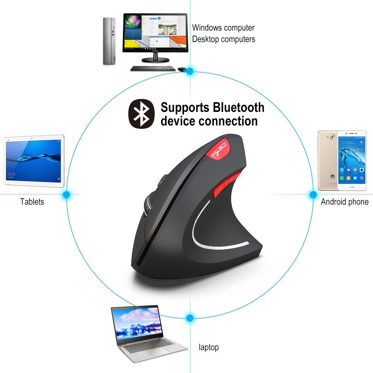 HXSJ T29 Bluetooth 3.0 Wireless Bluetooth 6-Keys 2400 DPI Adjustable Ergonomics Optical Vertical Mouse My Store