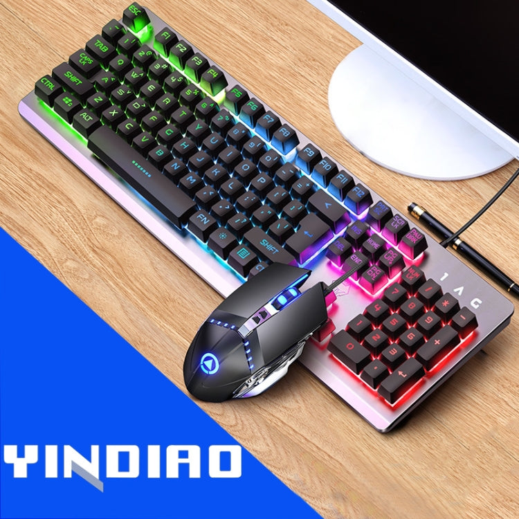 YINDIAO K002 USB Wired Mechanical Feel RGB Backlight Keyboard + Optical Silent Mouse Set My Store