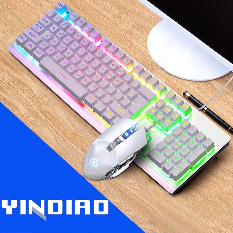 YINDIAO K002 USB Wired Mechanical Feel RGB Backlight Keyboard + Optical Silent Mouse Set My Store