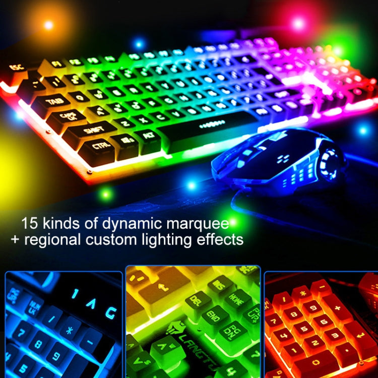 YINDIAO K002 USB Wired Mechanical Feel Sound Control RGB Backlight Keyboard + Optical Silent Mouse Set