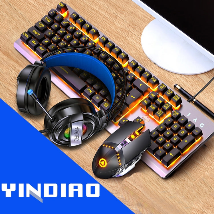 YINDIAO K002 USB Wired Mechanical Feel RGB Backlight Keyboard + Optical Mouse + Headset Set My Store