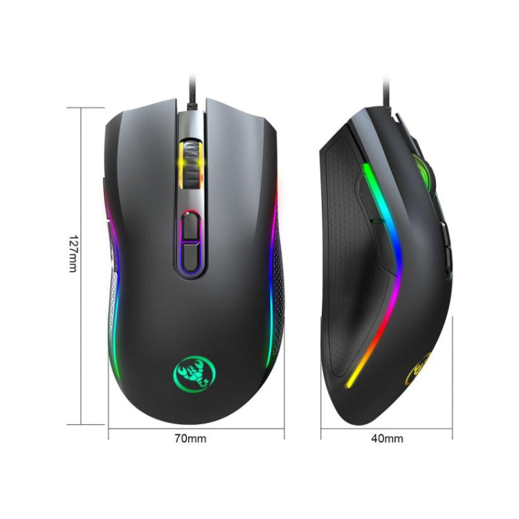 HXSJ A869 Type-C 7200dpi 6-modes Adjustable 7-keys RGB Light Wired Game Mouse My Store