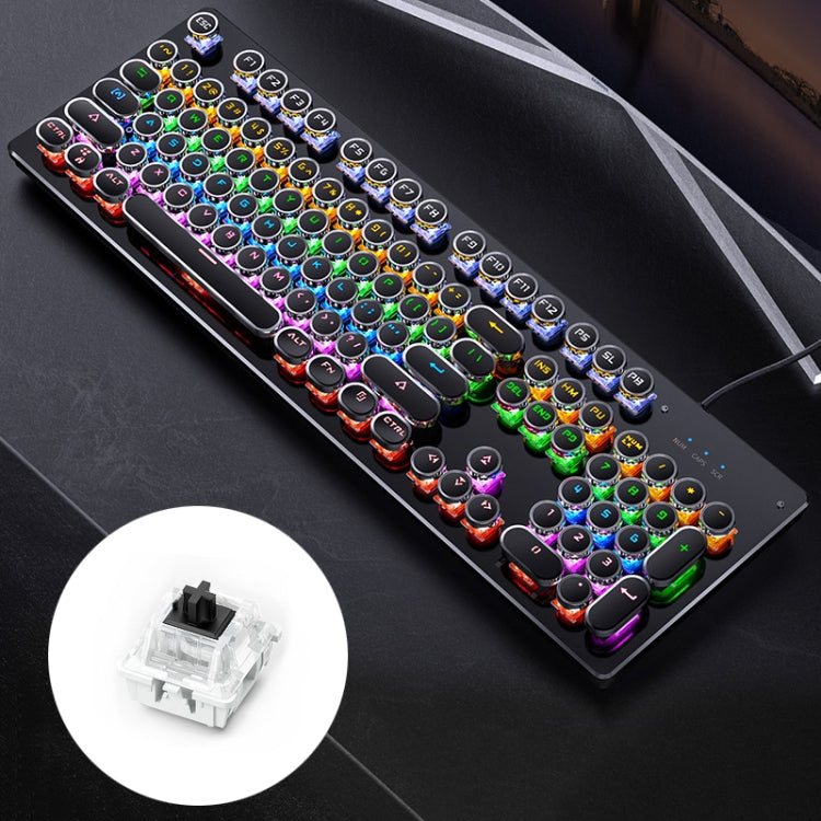 YINDIAO Electroplating Punk Mixed Light USB Mechanical Gaming Wired Keyboard, Black Shaft My Store