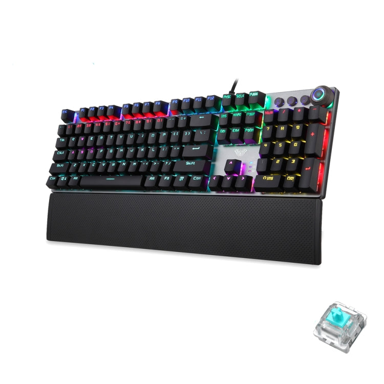 AULA F2088 108 Keys Mixed Light Mechanical Blue Switch Wired USB Gaming Keyboard with Metal Button My Store