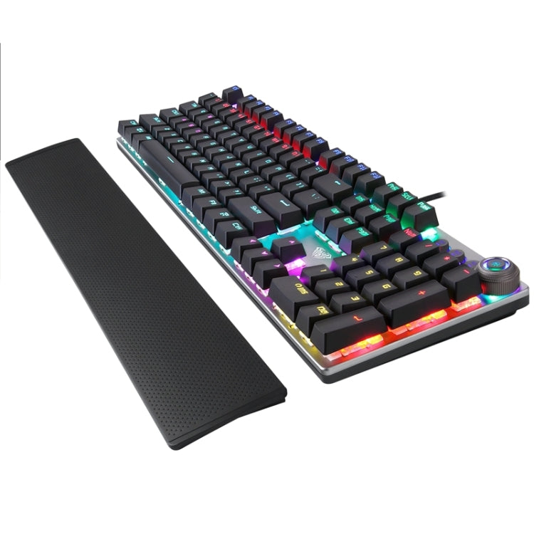 AULA F2088 108 Keys Mixed Light Mechanical Black Switch Wired USB Gaming Keyboard with Metal Button My Store