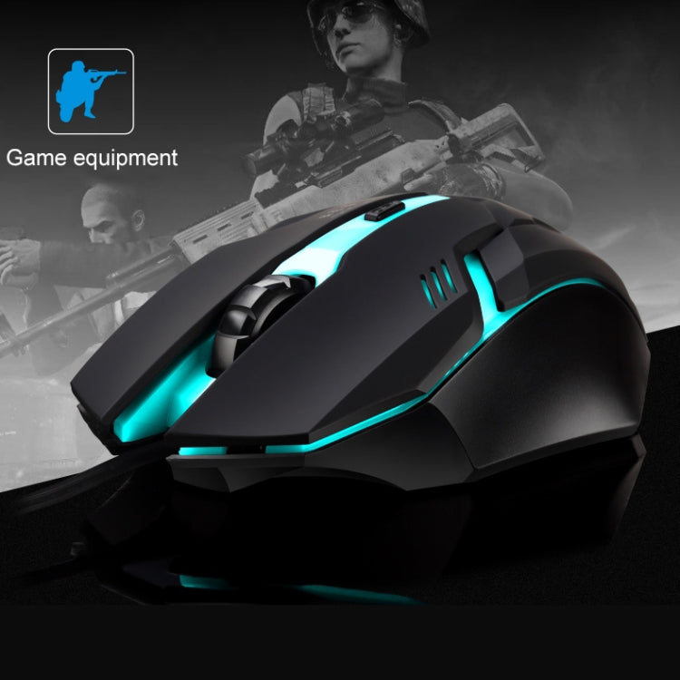 Chasing Leopard K2 USB LED Backlight 1600DPI Three-speed Adjustable Wired Optical Gaming Mouse, Length: 1.3m