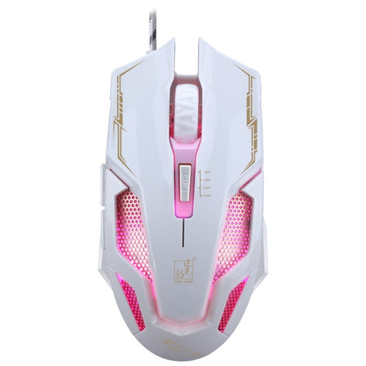 Chasing Leopard V10 USB 6-keys 2400DPI Four-speed Adjustable Steel Mesh Backlight Wired Optical Gaming Mouse, Length: 1.45m