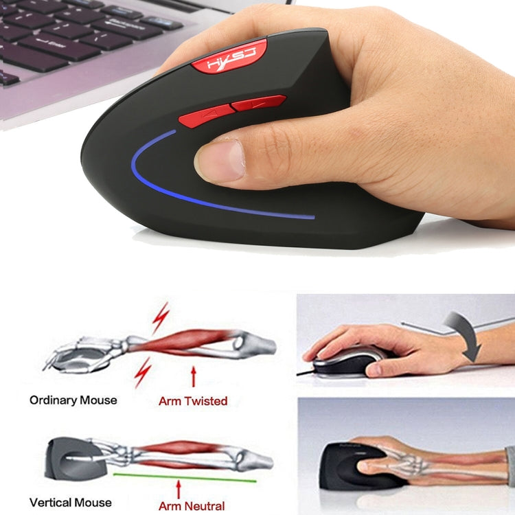 HXSJ T22 2.4GHz Wireless 4-Keys 2400 DPI Adjustable Ergonomics Optical Vertical Mouse My Store