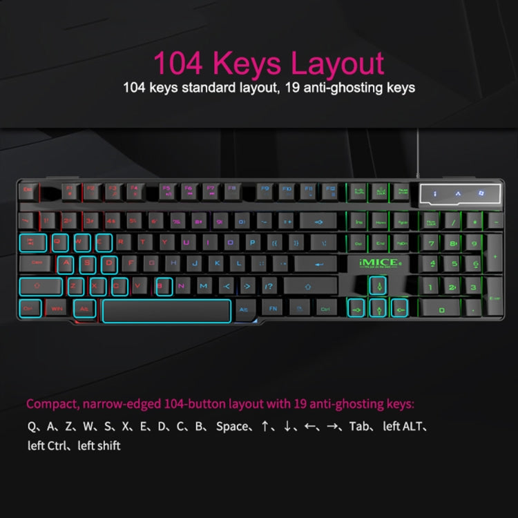 iMICE AK-600 Wired USB Floating Keycap Characters Glow Backlit Gaming Keyboard My Store