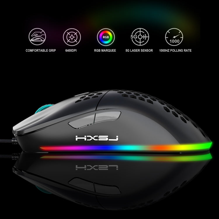 HXSJ J900 6 Keys RGB Lighting Programmable Gaming Wired Mouse (White) My Store