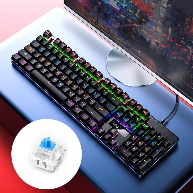 YINDIAO ZK-3 USB Mechanical Gaming Wired Keyboard, Blue Shaft