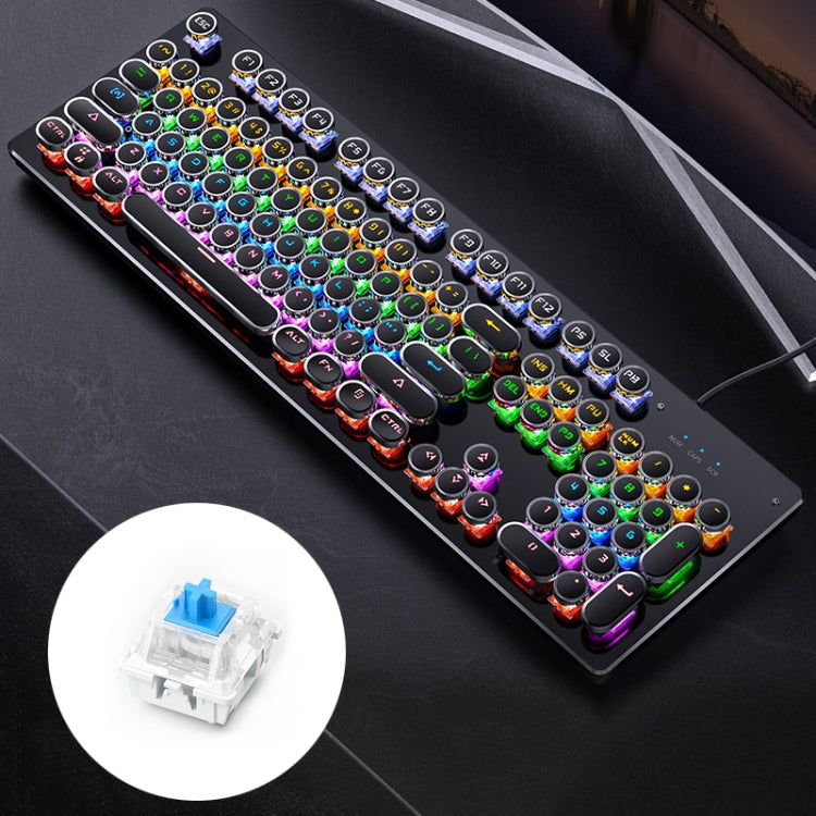 YINDIAO Electroplating Punk Mixed Light USB Mechanical Gaming Wired Keyboard, Blue Shaft My Store