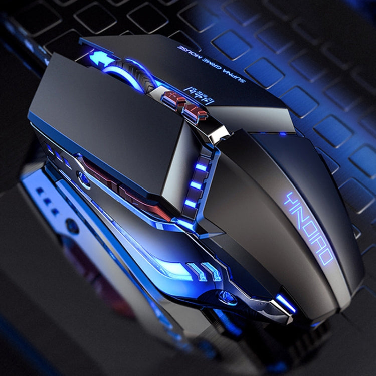 YINDIAO 3200DPI 4-modes Adjustable 7-keys RGB Light Wired Metal Mechanical Hard Core Macro Mouse, Style: Silent Version My Store