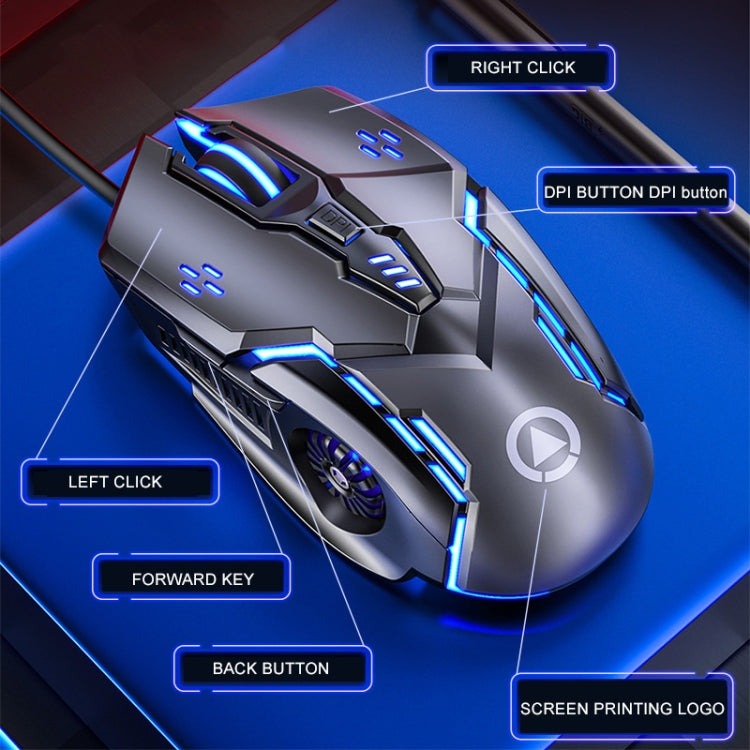 YINDIAO G5 3200DPI 4-modes Adjustable 6-keys RGB Light Silent Wired Gaming Mouse My Store