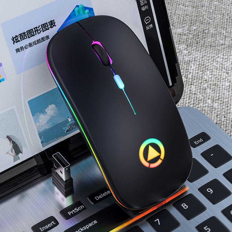 YINDIAO A2 2.4GHz 1600DPI 3-modes Adjustable RGB Light Rechargeable Wireless Silent Mouse