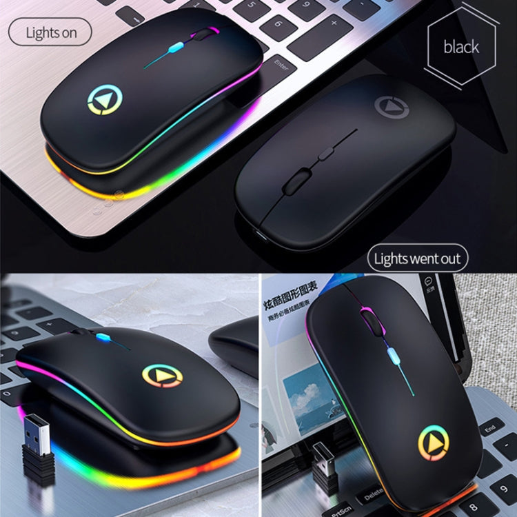 YINDIAO A2 2.4GHz 1600DPI 3-modes Adjustable RGB Light Rechargeable Wireless Silent Mouse My Store