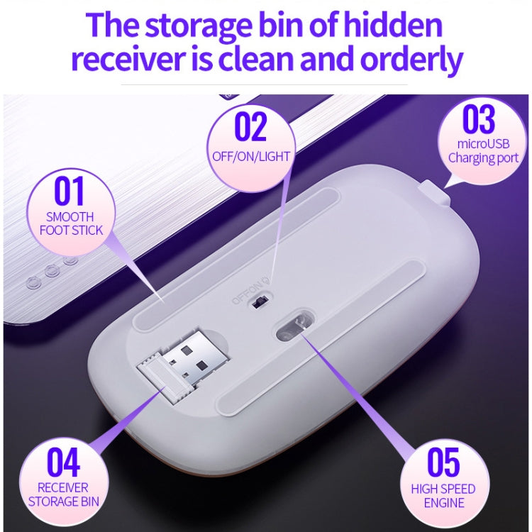 YINDIAO A2 2.4GHz 1600DPI 3-modes Adjustable RGB Light Rechargeable Wireless Silent Mouse My Store