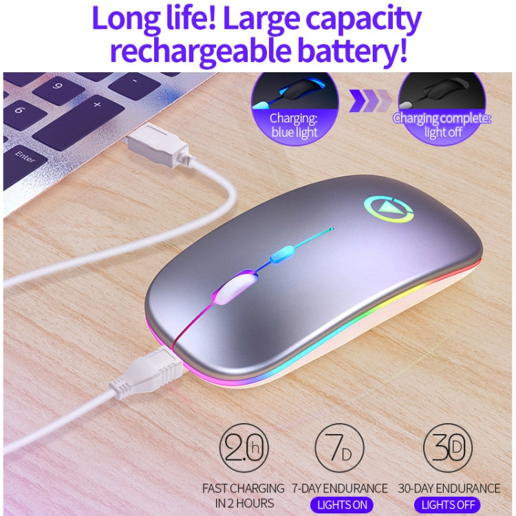 YINDIAO A2 2.4GHz 1600DPI 3-modes Adjustable RGB Light Rechargeable Wireless Silent Mouse My Store