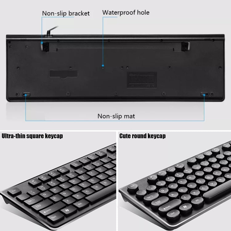 ZGB S500 Round Key USB Wired Computer Keyboard My Store