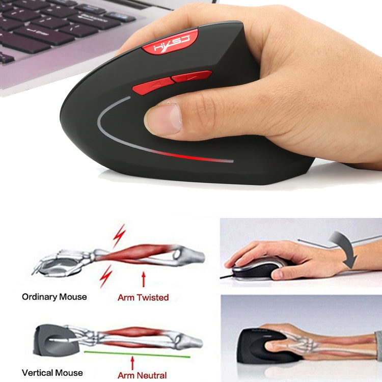 HXSJ T24 6 Buttons 2400 DPI 2.4G Wireless Vertical Ergonomic Mouse with USB Receiver My Store