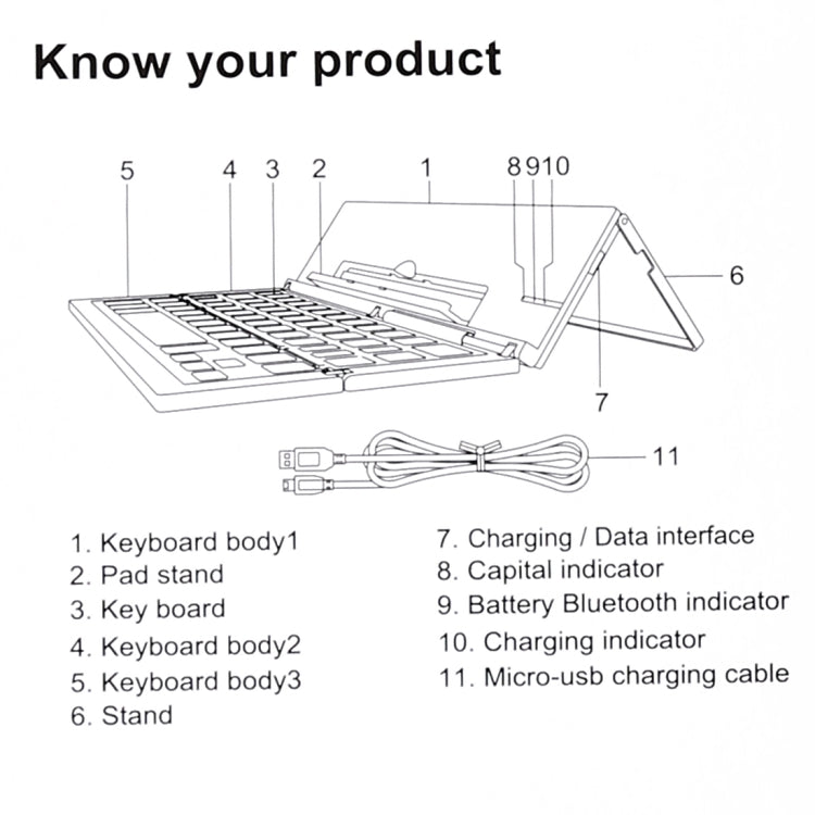 GK608 Ultra-thin Foldable Bluetooth V3.0 Keyboard, Built-in Holder, Support Android / iOS / Windows System My Store