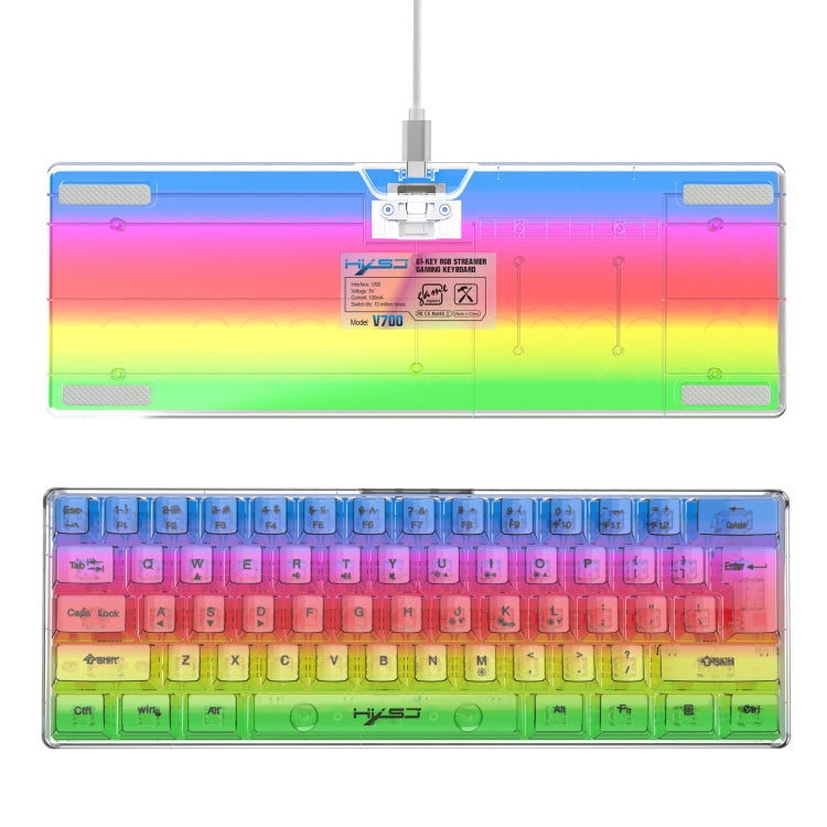 HXSJ V700T 61-key Wired Membrane RGB Backlit Mechanical Keyboard