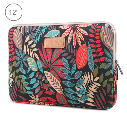 Lisen 12 inch Sleeve Case Colorful Leaves Zipper Briefcase Carrying Bag for iPad, Macbook, Samsung, Lenovo, Sony, DELL Alienware, CHUWI, ASUS, HP, 12 inch and Below Laptops / Tablets