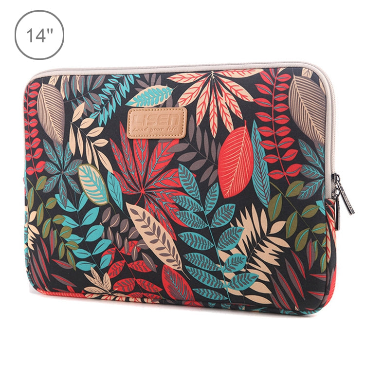 Lisen 14 inch Sleeve Case Colorful Leaves Zipper Briefcase Carrying Bag for Macbook, Samsung, Lenovo, Sony, DELL Alienware, CHUWI, ASUS, HP, 14 inch and Below Laptops My Store