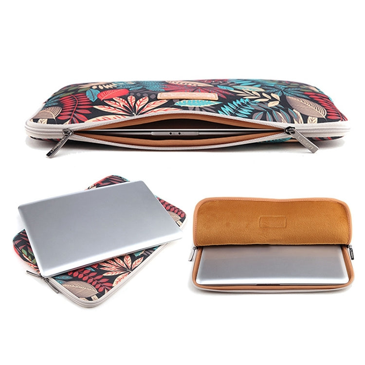 Lisen 14 inch Sleeve Case Colorful Leaves Zipper Briefcase Carrying Bag for Macbook, Samsung, Lenovo, Sony, DELL Alienware, CHUWI, ASUS, HP, 14 inch and Below Laptops