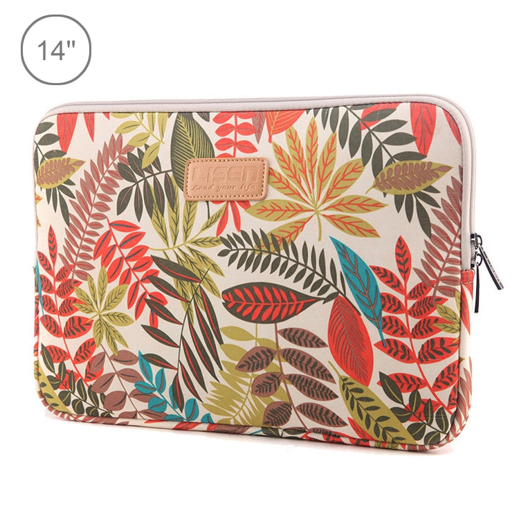 Lisen 14 inch Sleeve Case Colorful Leaves Zipper Briefcase Carrying Bag for Macbook, Samsung, Lenovo, Sony, DELL Alienware, CHUWI, ASUS, HP, 14 inch and Below Laptops My Store