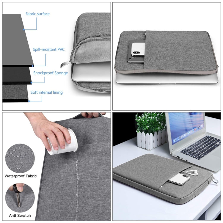 13.3 inch Universal Fashion Soft Laptop Denim Bags Portable Zipper Notebook Laptop Case Pouch for MacBook Air / Pro, Lenovo and other Laptops, Size: 35.5x26.5x2cm