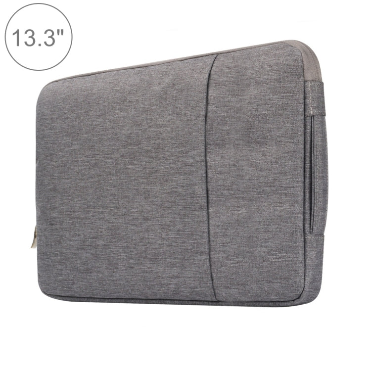 13.3 inch Universal Fashion Soft Laptop Denim Bags Portable Zipper Notebook Laptop Case Pouch for MacBook Air / Pro, Lenovo and other Laptops, Size: 35.5x26.5x2cm