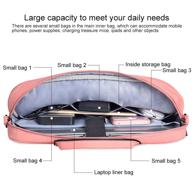 DJ03 Waterproof Anti-scratch Anti-theft One-shoulder Handbag for 15.6 inch Laptops, with Suitcase Belt