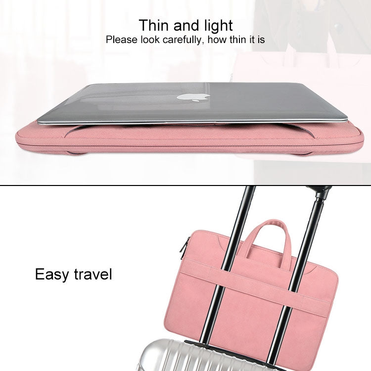 ST06S Waterproof PU Leather Zipper Hidden Portable Strap One-shoulder Handbag for 13.3 inch Laptops, with Magic Stick & Suitcase Belt My Store