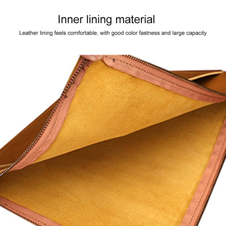 Universal Genuine Leather Business Zipper Laptop Tablet Bag For 12 inch and Below My Store