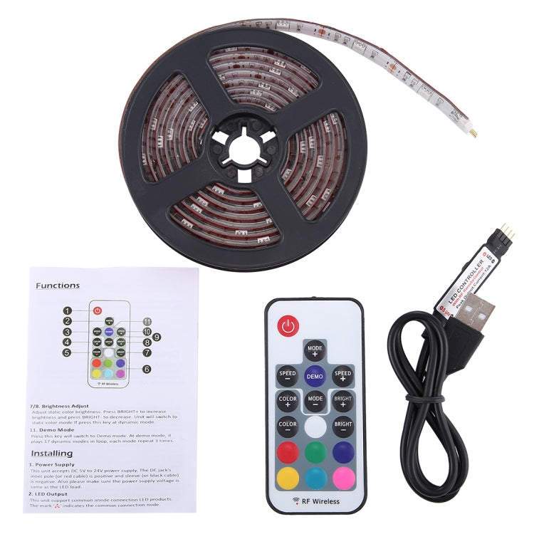 60 LEDs SMD 5050 with 50cm USB Interface Cable & 17 Keys Remote Control, DC 5V My Store