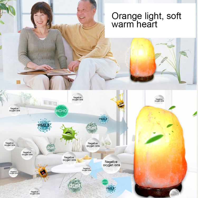 Crystal Rock Healthy Table Desk Lamp Night Light with Wood Base & Bulb & Switch, Small Size Weight 1-2KG, AC 110V, US Plug My Store