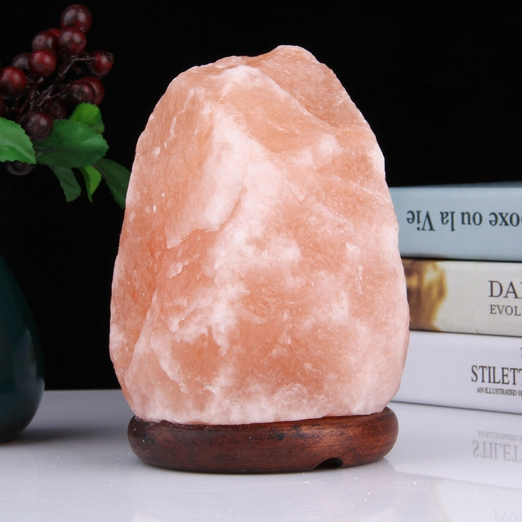 Crystal Rock Healthy Table Desk Lamp Night Light with Wood Base & Bulb & Switch, Small Size Weight 1-2KG, AC 110V, US Plug My Store