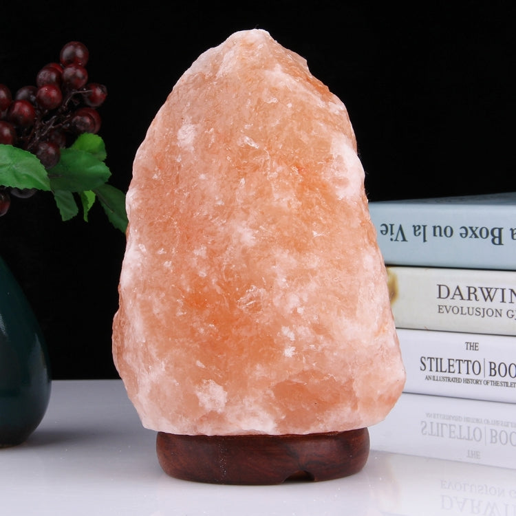 Crystal Rock Healthy Table Desk Lamp Night Light with Wood Base & Bulb & Switch, Medium Size Weight 2-3KG, AC 110V, US Plug My Store